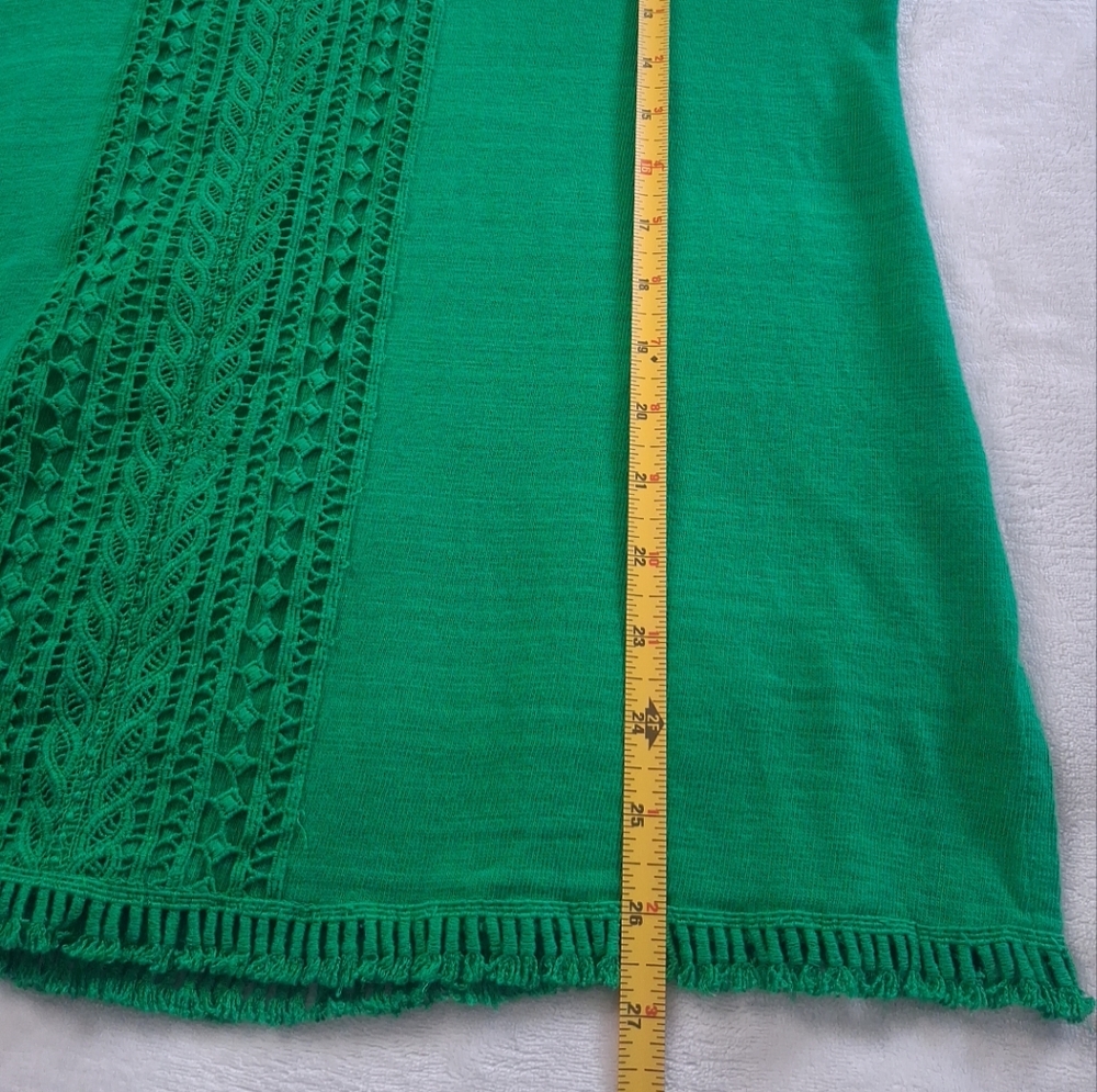 Charter Club Top Long Sleeve Green Round Neck Embroidered Petite Large - Picture 14 of 15